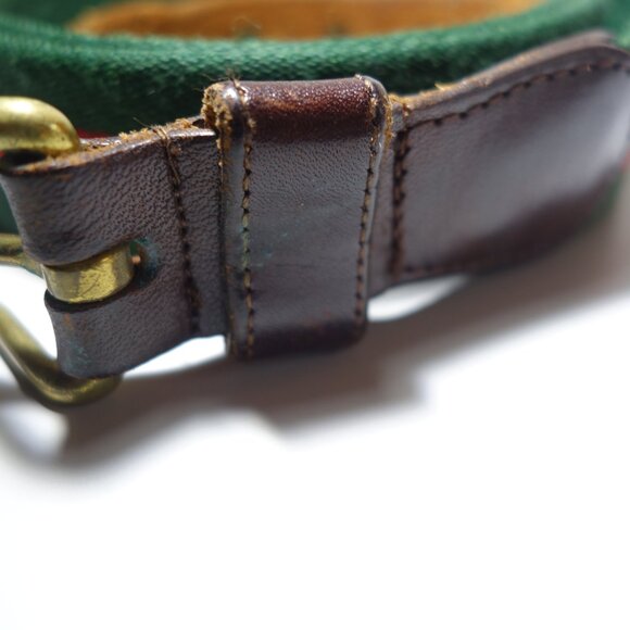 Vintage Coach Wool & Leather Stripe Belt, Size 38/95 - Picture 6 of 16